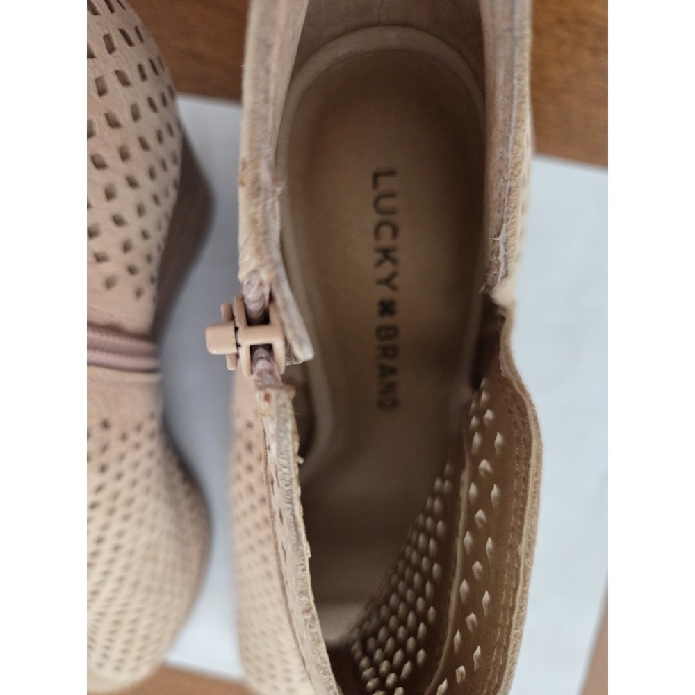 Lucky Brand Jazley Wedge Open Toe‎ Booties Women's 6.5m Perforated - Picture 6 of 12